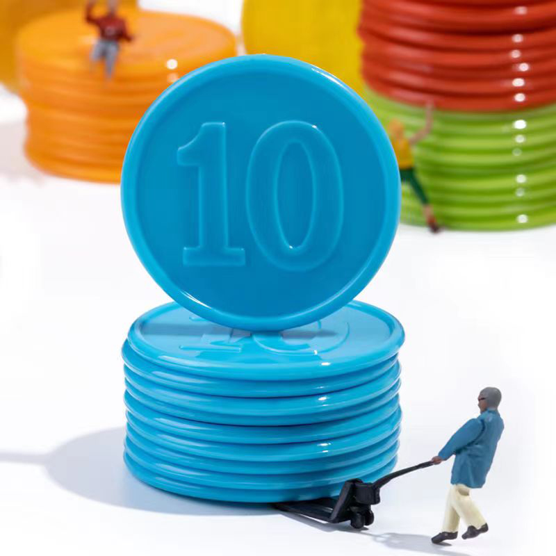 Math Manipulative Set - 40 Buah Chip Poker dengan Penanda