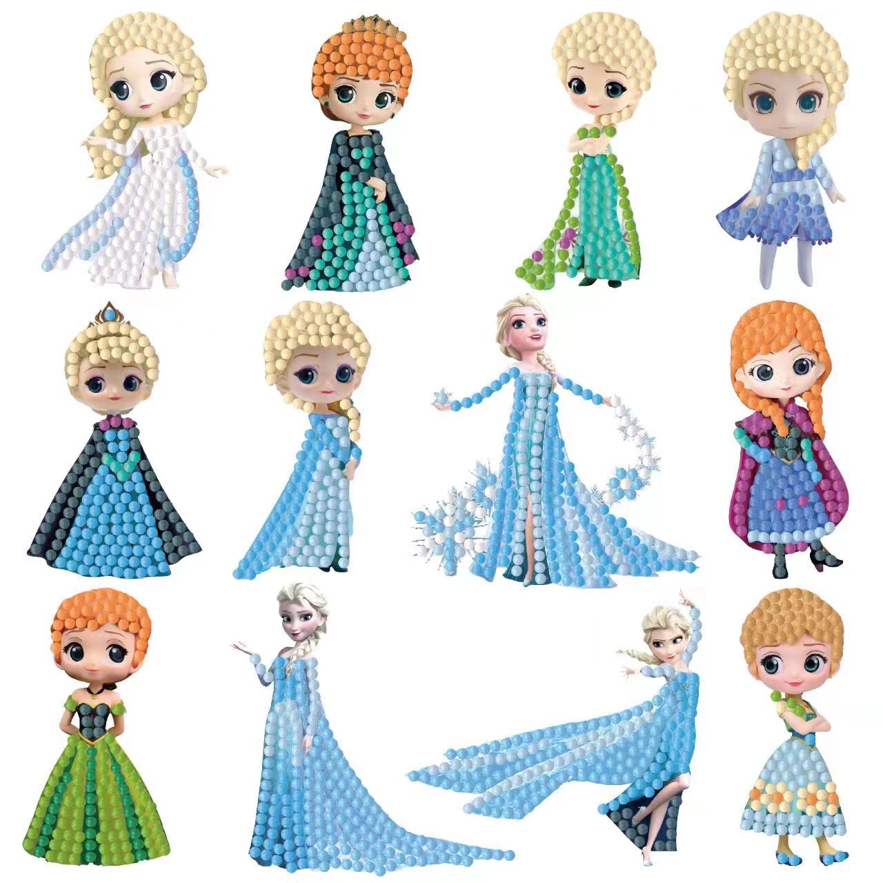 Kingdom Kids Education - Stiker Berlian 5D Putri Kartun untuk