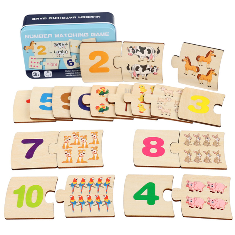 Kids Educational Box - Papan Puzzle Kayu Bentuk Hewan dan