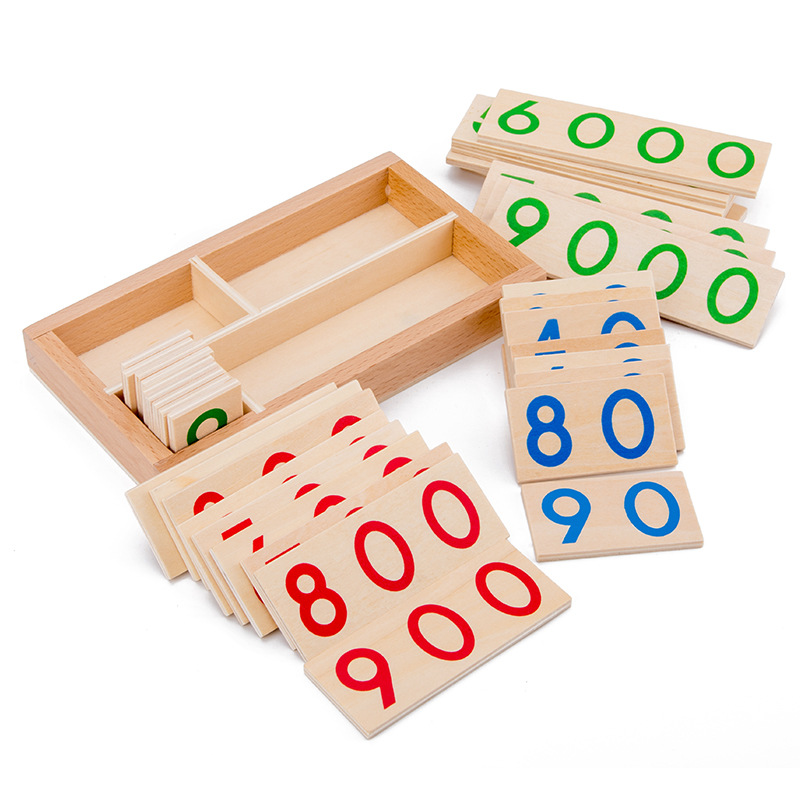 Kartu Nomor kayu 1-9000 montes - Math Manipulative Set ulasan dan harga