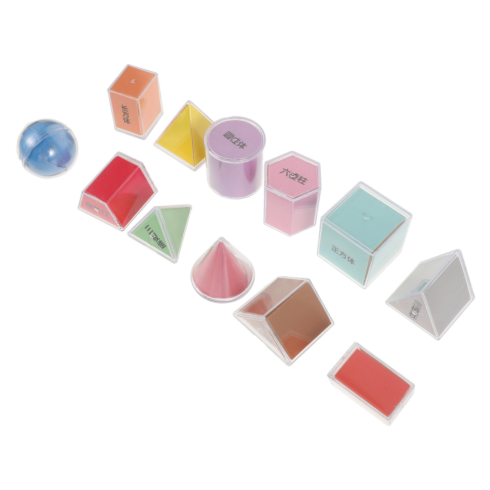 8Pcs Set Benda Geometris Trans - Math Manipulative Set ulasan dan harga