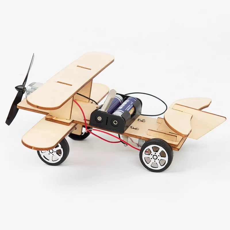 Kit Model Biplane Listrik Kayu - Kingdom Kids Education ulasan dan harga